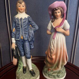 Vintage 1970s Home Interior Blue Boy & Pinkie Figurines – Retro Collectible
